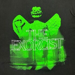 The Exorcist Movie Graphic T-Shirt Mens XL Black Neon Green Pazuzu Father Merrin